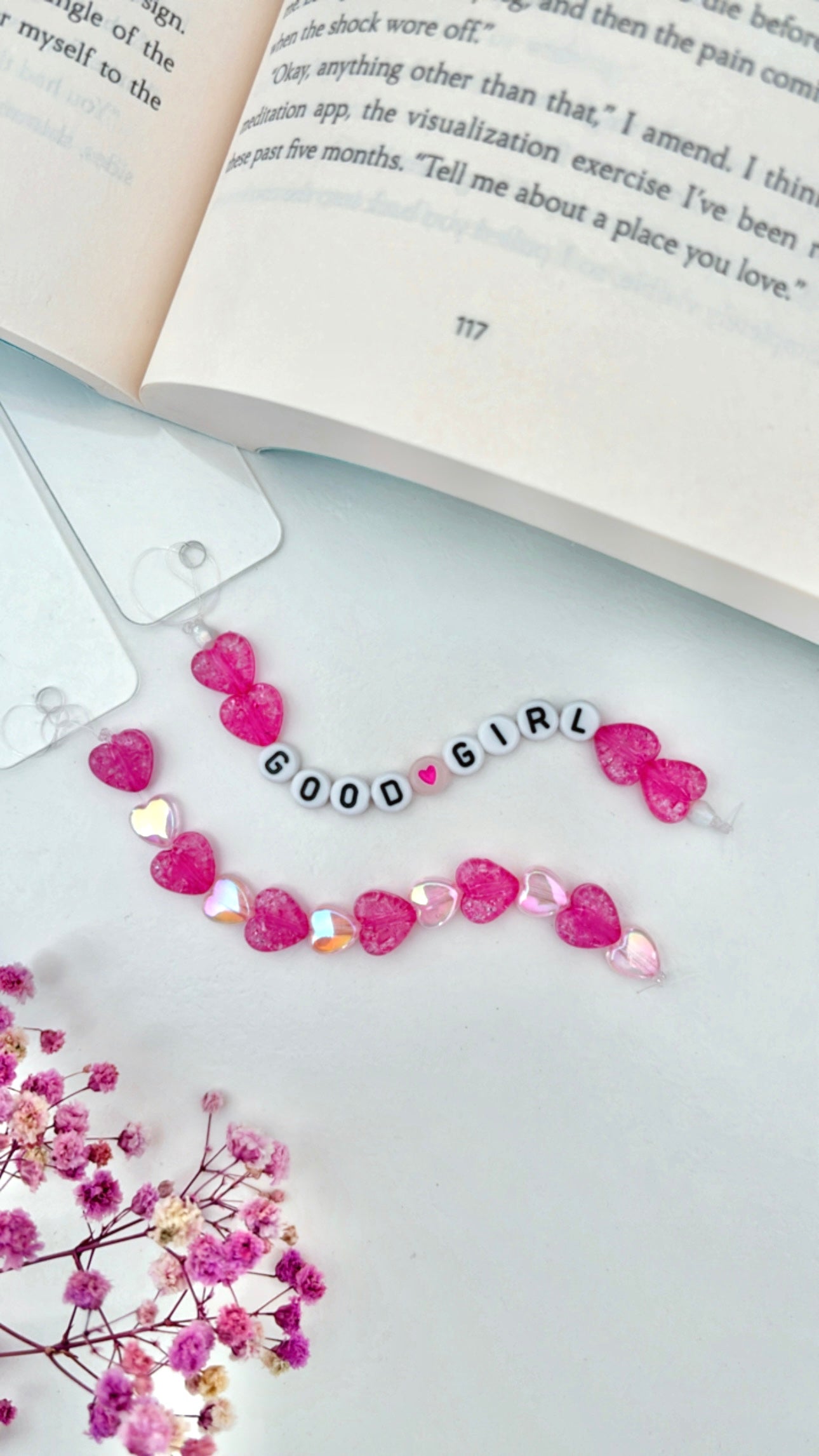 Good Girl & Hearts Charm bookmarks