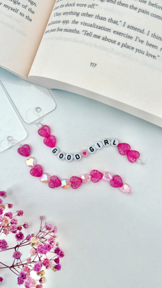 Good Girl & Hearts Charm bookmarks