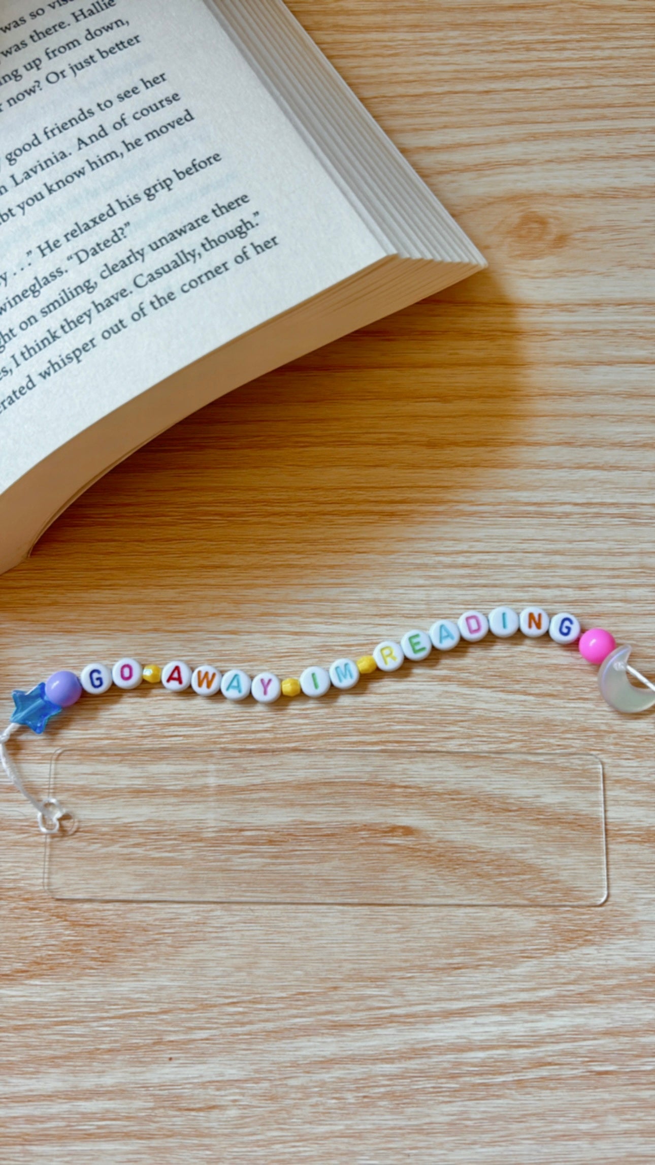 Go Away I’m Reading ~ Charm Bookmark